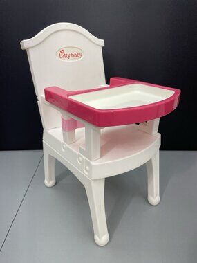 American Girl Bitty Baby Doll High Chair Pink White Plastic Removable Tray